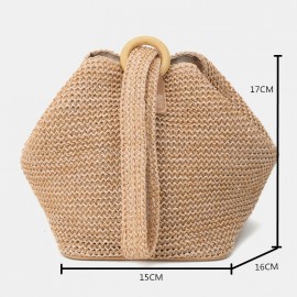 Women Travel Summer Beach Large Capacity Straw Handbag Shoulder Bag