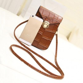 Women Vintage Alligator 6.3 inch Phone Bag Crossbody Bag