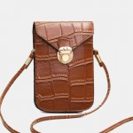 Women Vintage Alligator 6.3 inch Phone Bag Crossbody Bag