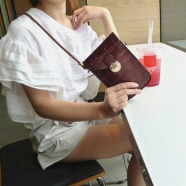 Women Vintage Alligator 6.3 inch Phone Bag Crossbody Bag