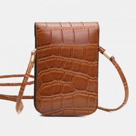Women Vintage Alligator 6.3 inch Phone Bag Crossbody Bag