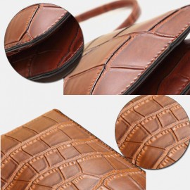 Women Vintage Alligator 6.3 inch Phone Bag Crossbody Bag