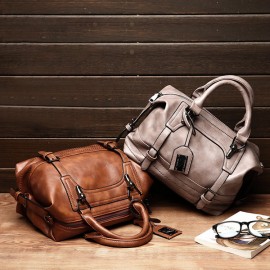 Women Vintage Boston Handbag Shoulder Bag Crossbody Bag For Women