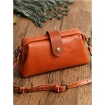 Women Vintage PU Leather Cylindrical Bag Crossbody Bag Shoulder Bag