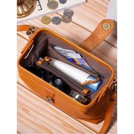Women Vintage PU Leather Cylindrical Bag Crossbody Bag Shoulder Bag