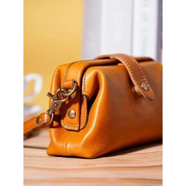 Women Vintage PU Leather Cylindrical Bag Crossbody Bag Shoulder Bag