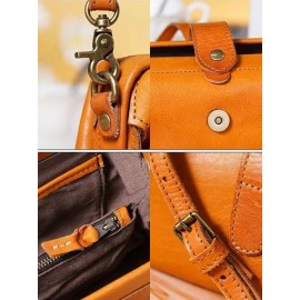 Women Vintage PU Leather Cylindrical Bag Crossbody Bag Shoulder Bag