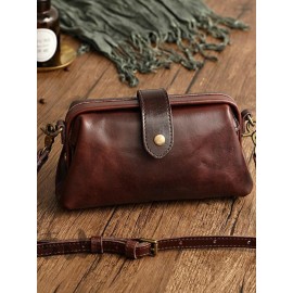 Women Vintage PU Leather Cylindrical Bag Crossbody Bag Shoulder Bag