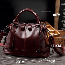 Women Vintage PU Leather Handbag Formal Crossbody Bag