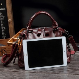 Women Vintage PU Leather Handbag Formal Crossbody Bag