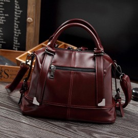 Women Vintage PU Leather Handbag Formal Crossbody Bag