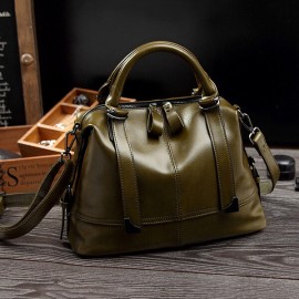 Women Vintage PU Leather Handbag Formal Crossbody Bag