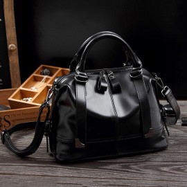 Women Vintage PU Leather Handbag Formal Crossbody Bag