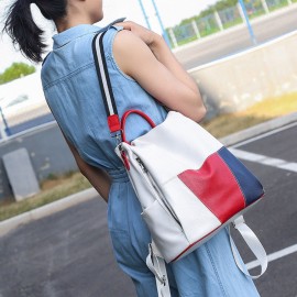 Women Waterproof Anti-theft Multi-carry Patchwork Casual Backpack