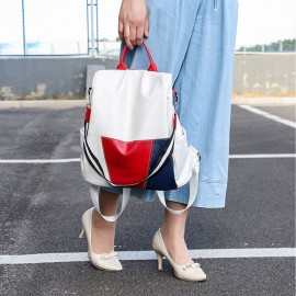 Women Waterproof Anti-theft Multi-carry Patchwork Casual Backpack