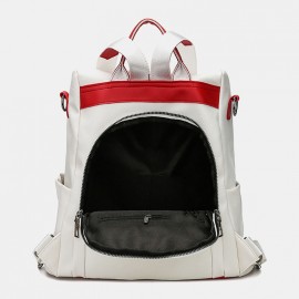 Women Waterproof Anti-theft Multi-carry Patchwork Casual Backpack
