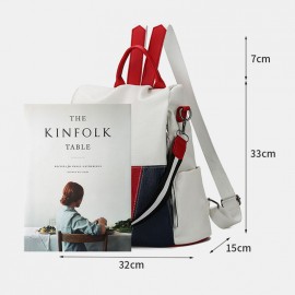 Women Waterproof Anti-theft Multi-carry Patchwork Casual Backpack
