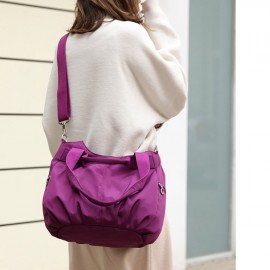 Women Waterproof Nylon Leisure Plain Large Capacity Handbag Crossbody Bag