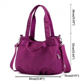 Women Waterproof Nylon Leisure Plain Large Capacity Handbag Crossbody Bag
