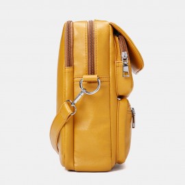 Women Zipper PU Solid Casual Crossbody Bag Shoulder Bag