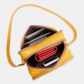 Women Zipper PU Solid Casual Crossbody Bag Shoulder Bag