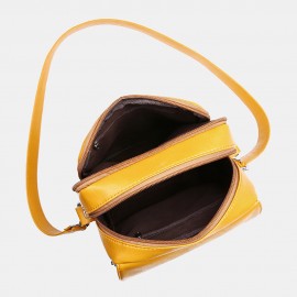 Women Zipper PU Solid Casual Crossbody Bag Shoulder Bag