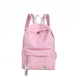 Women’s Backpack Canvas Brief Large Capacity Preppy Letter Print Backpack