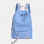 Women’s Backpack Canvas Brief Large Capacity Preppy Letter Print Backpack