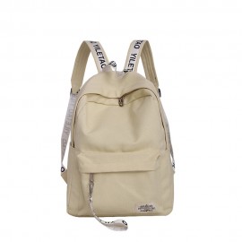 Women’s Backpack Canvas Brief Large Capacity Preppy Letter Print Backpack