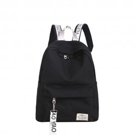 Women’s Backpack Canvas Brief Large Capacity Preppy Letter Print Backpack