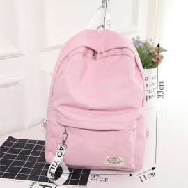 Women’s Backpack Canvas Brief Large Capacity Preppy Letter Print Backpack